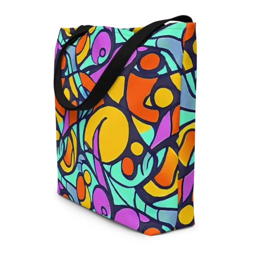 Ultraviolet Pop on a Large Tote Bag W/ Pocket