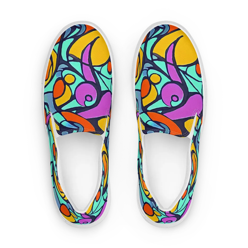 Ultraviolet Pop on Women's Slip-On Canvas Shoes — Front