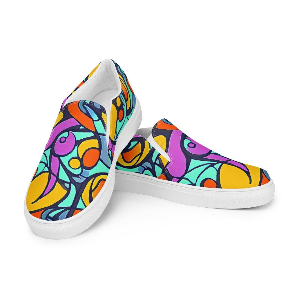 Ultraviolet Pop on Women's Slip-On Canvas Shoes — Left Front
