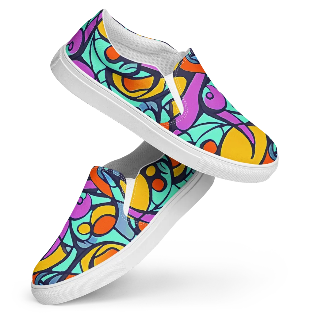 Ultraviolet Pop on Women's Slip-On Canvas Shoes — Front