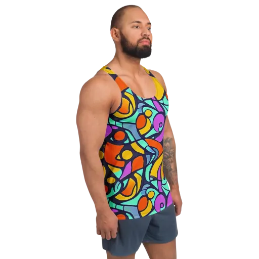 Ultraviolet Pop on a Men's Tank Top