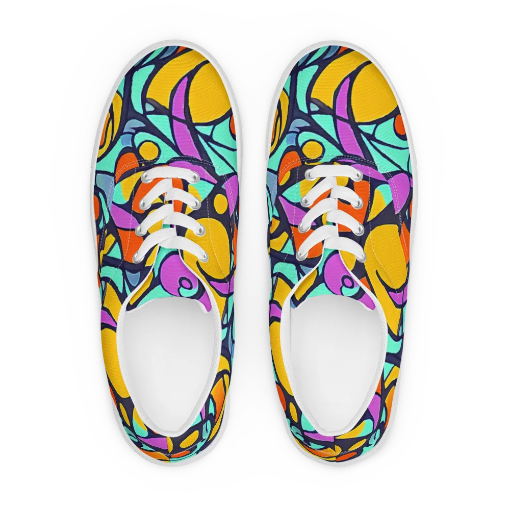 Ultraviolet Pop on Men's Lace-Up Canvas Shoes — Front