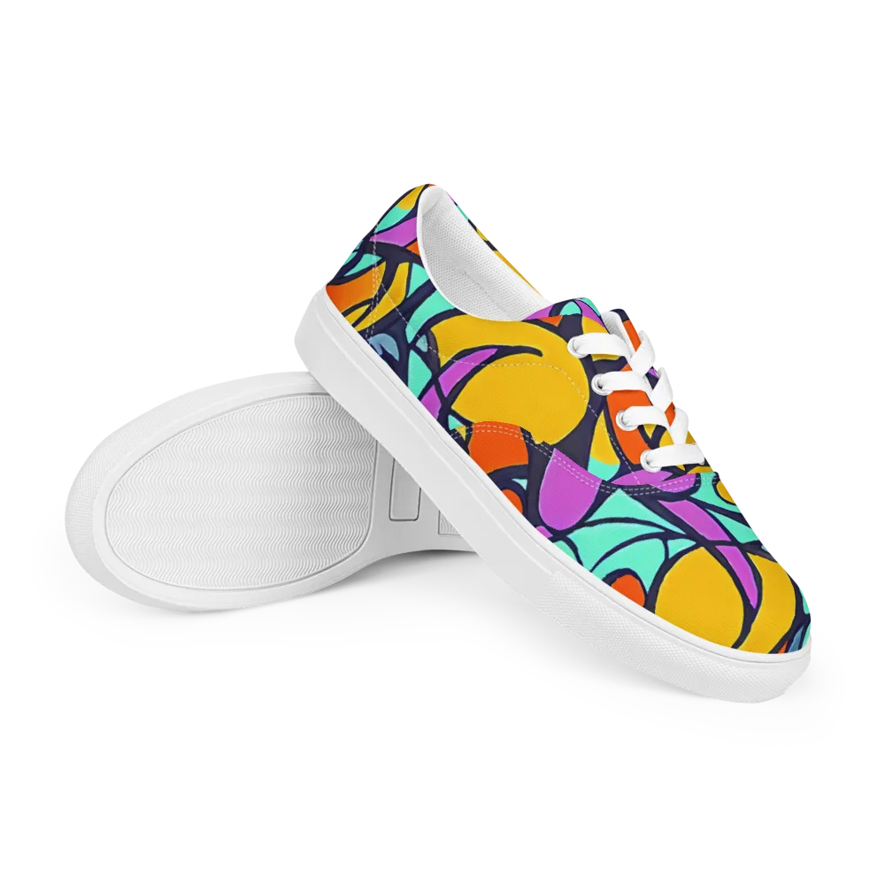 Ultraviolet Pop on Men's Lace-Up Canvas Shoes — Right Front