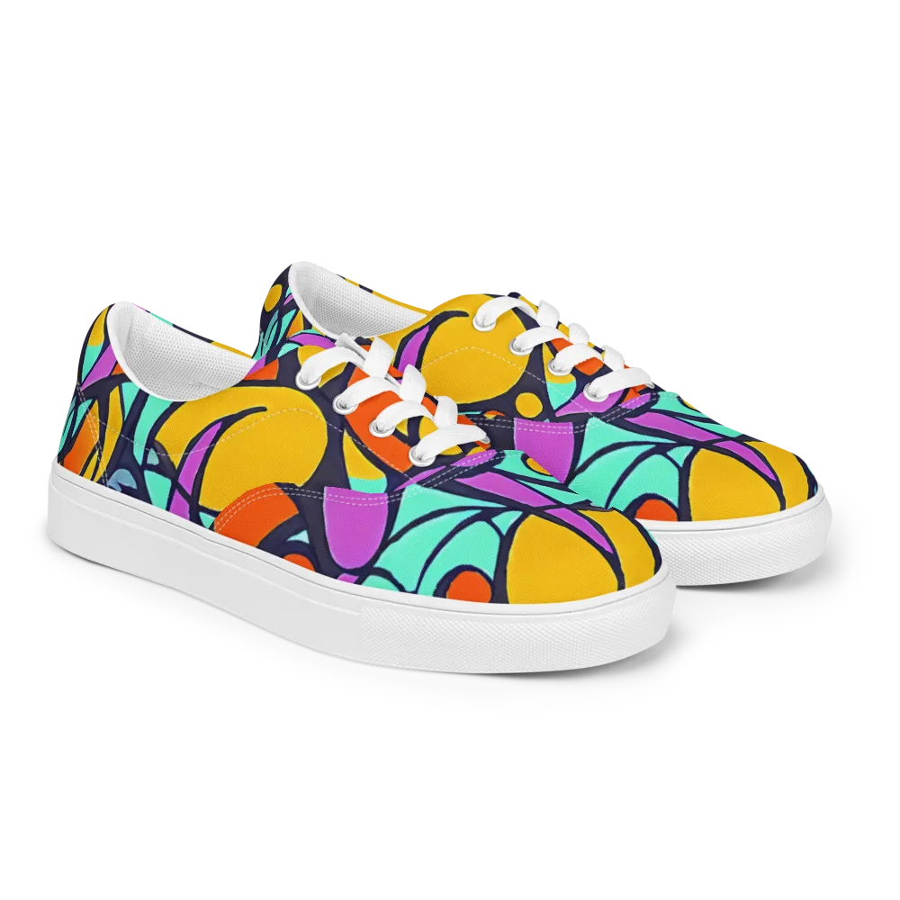 Ultraviolet Pop on Men's Lace-Up Canvas Shoes — Right Front