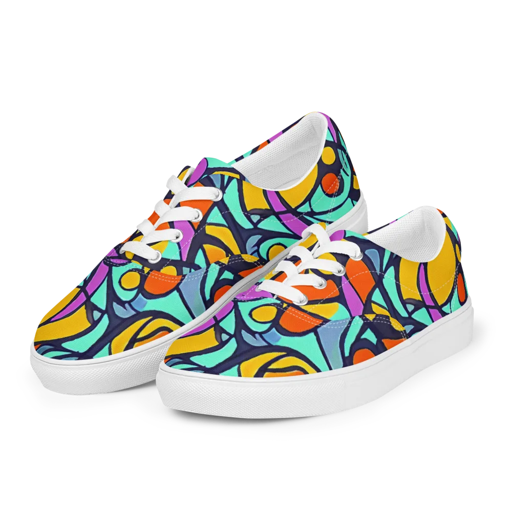 Ultraviolet Pop on Men's Lace-Up Canvas Shoes — Left Front