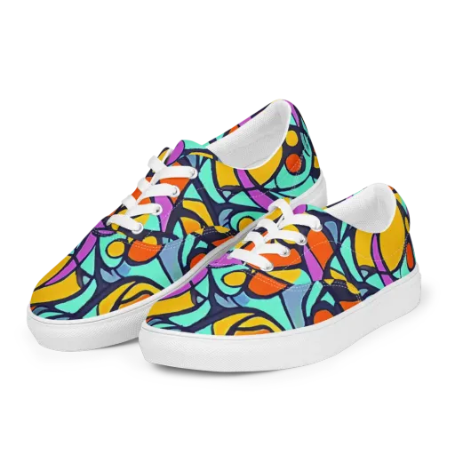 Ultraviolet Pop on a Men's Lace-Up Canvas Shoes