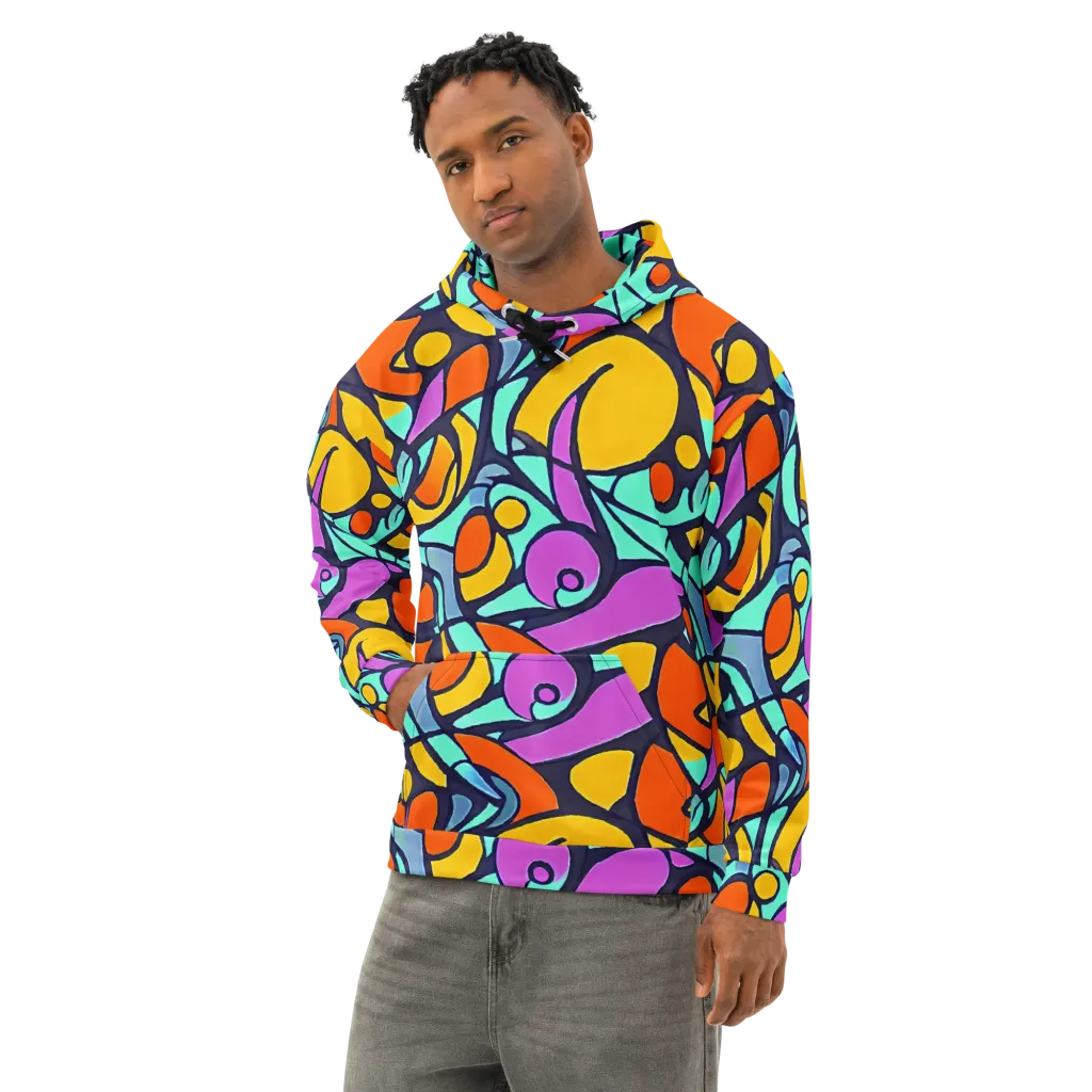 Ultraviolet Pop on Cotton Hoodie — Left Front