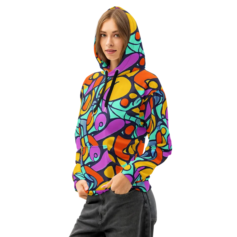 Ultraviolet Pop on Cotton Hoodie — Left Front