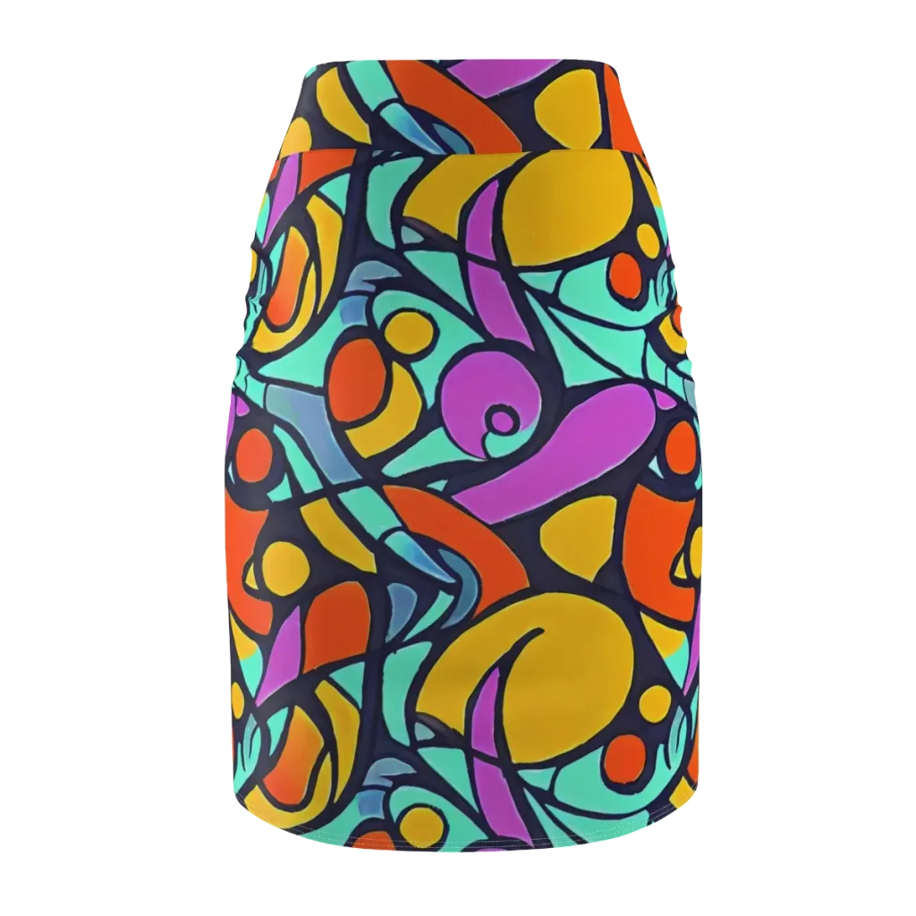 Ultraviolet Pop on Pencil Skirt — Back