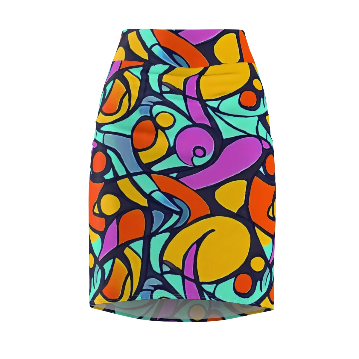 Ultraviolet Pop on Pencil Skirt — Front