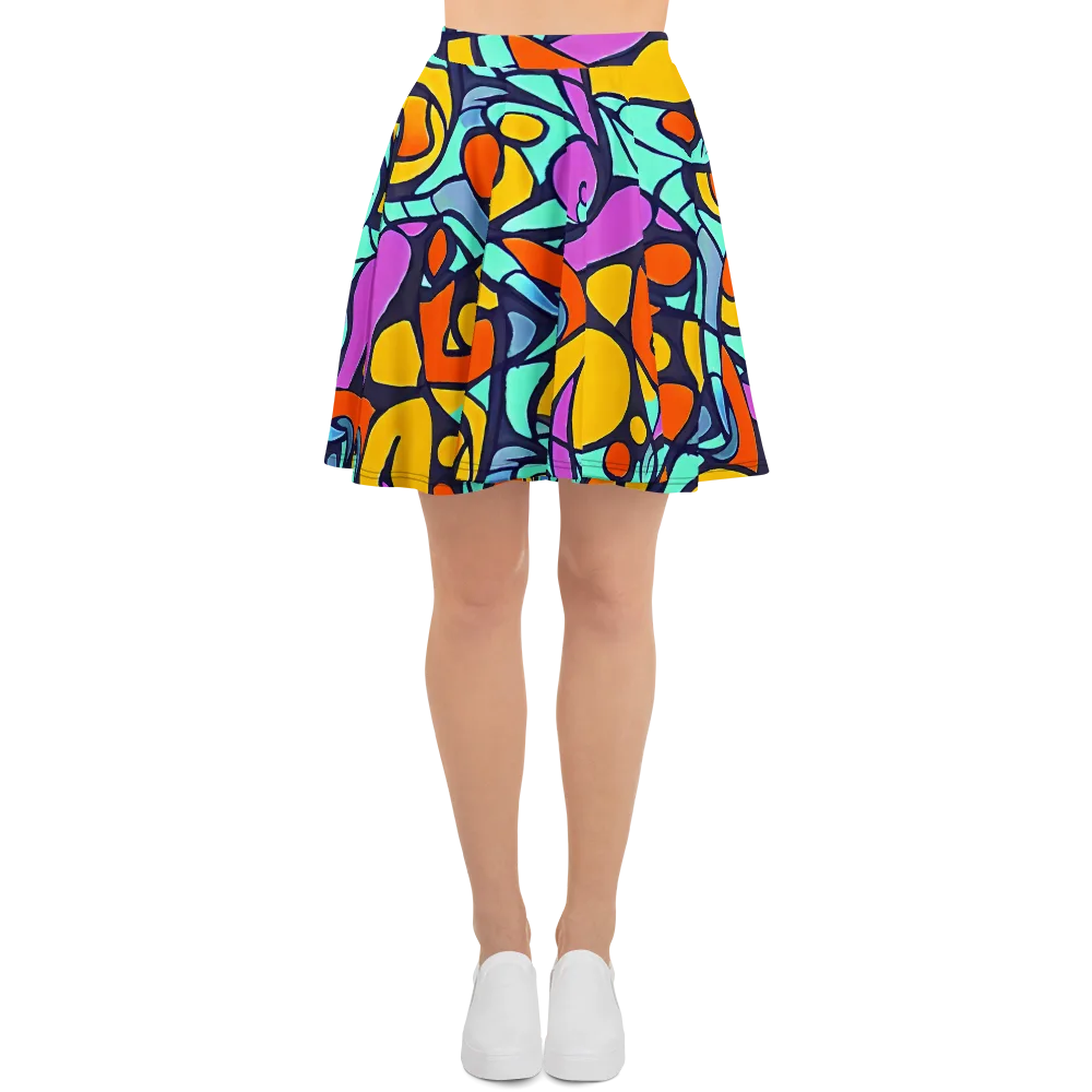 Ultraviolet Pop on Skater Skirt — Front