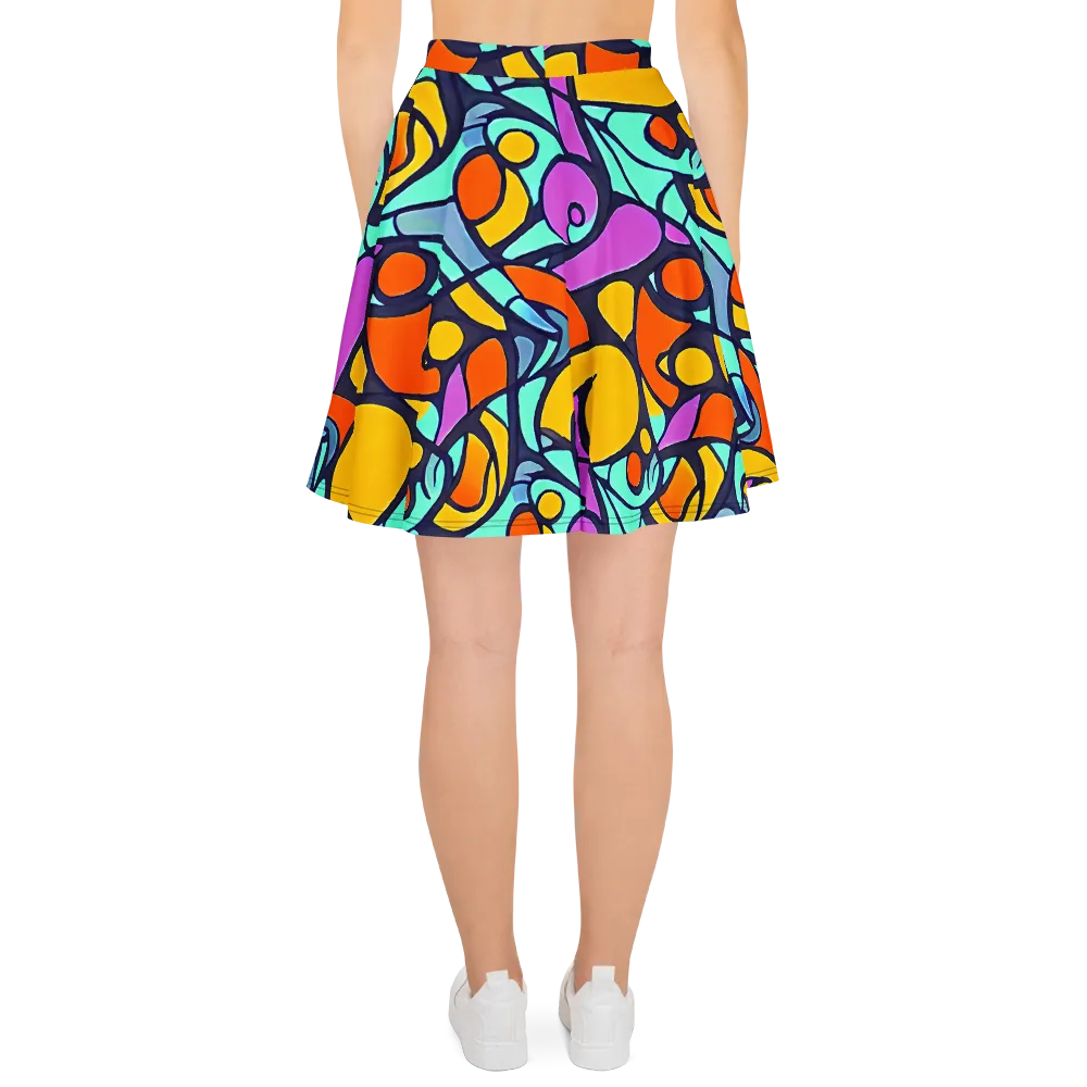 Ultraviolet Pop on Skater Skirt — Back