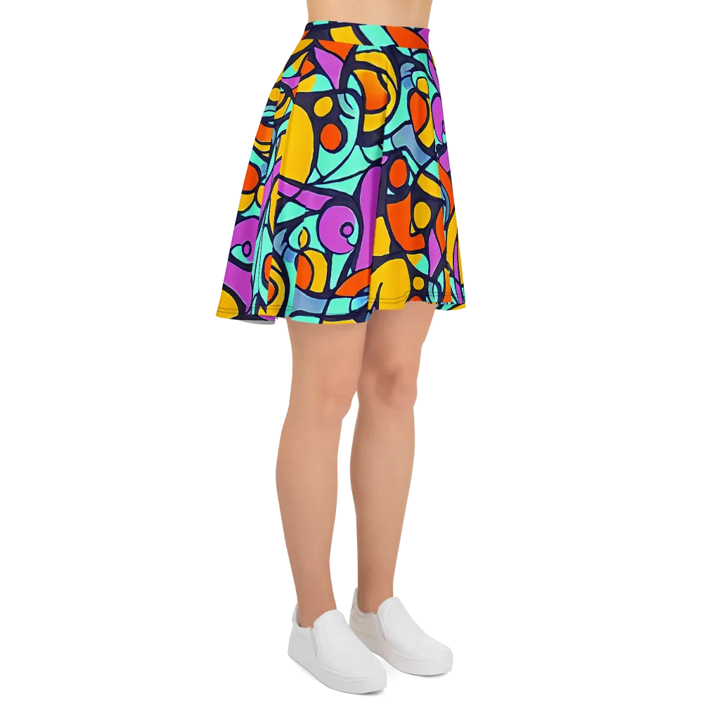 Ultraviolet Pop on Skater Skirt — Right