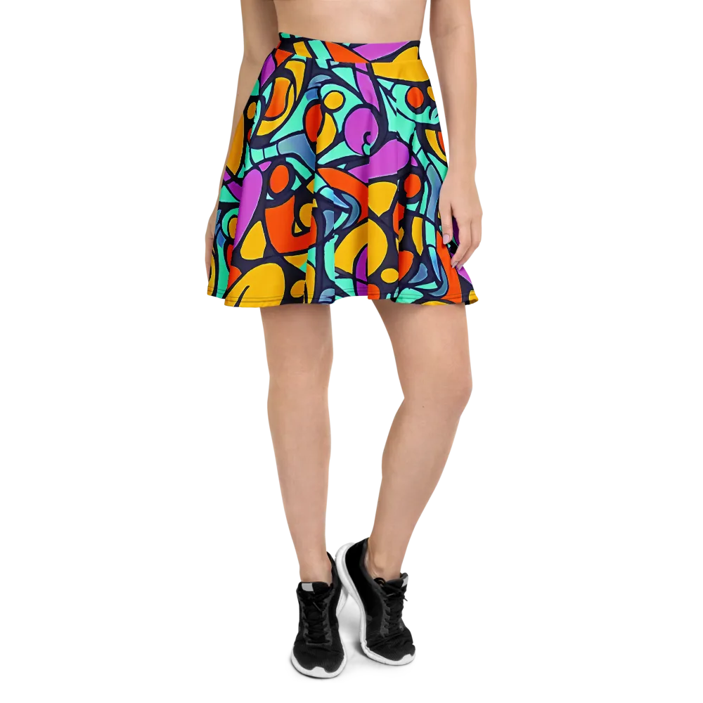 Ultraviolet Pop on Skater Skirt — Front