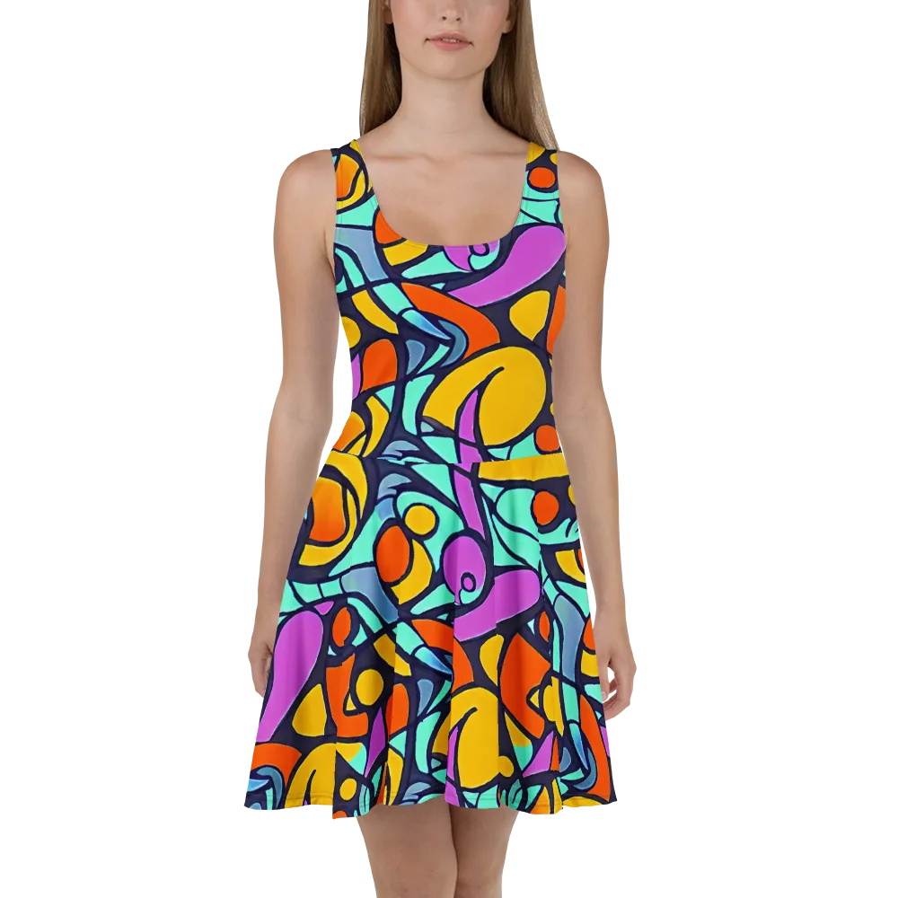 Ultraviolet Pop on Skater Dress — Front