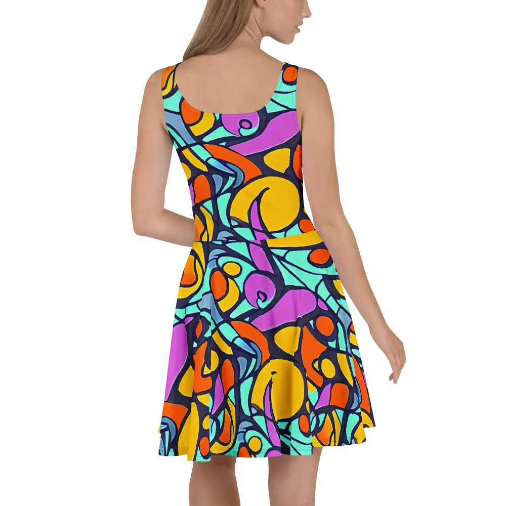 Ultraviolet Pop on Skater Dress — Back