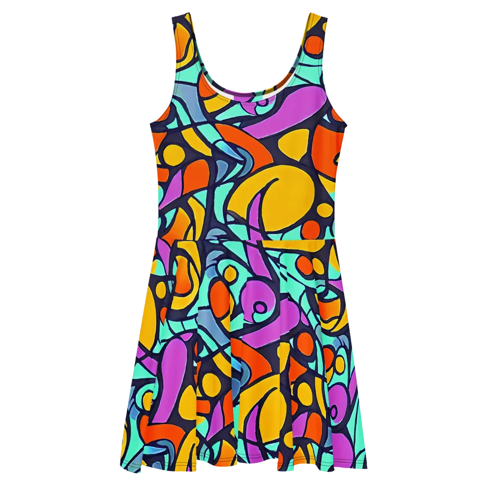 Ultraviolet Pop on Skater Dress — Front