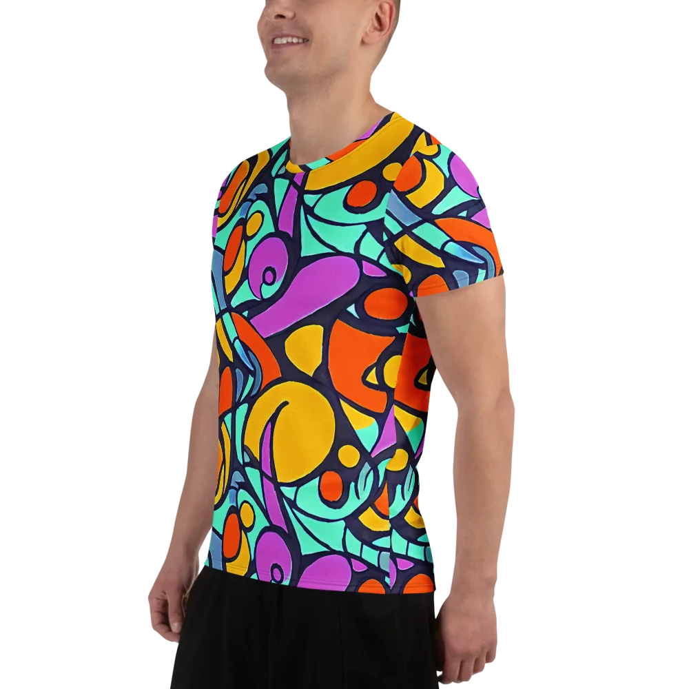 Ultraviolet Pop on Men's Athletic T-Shirt — Left