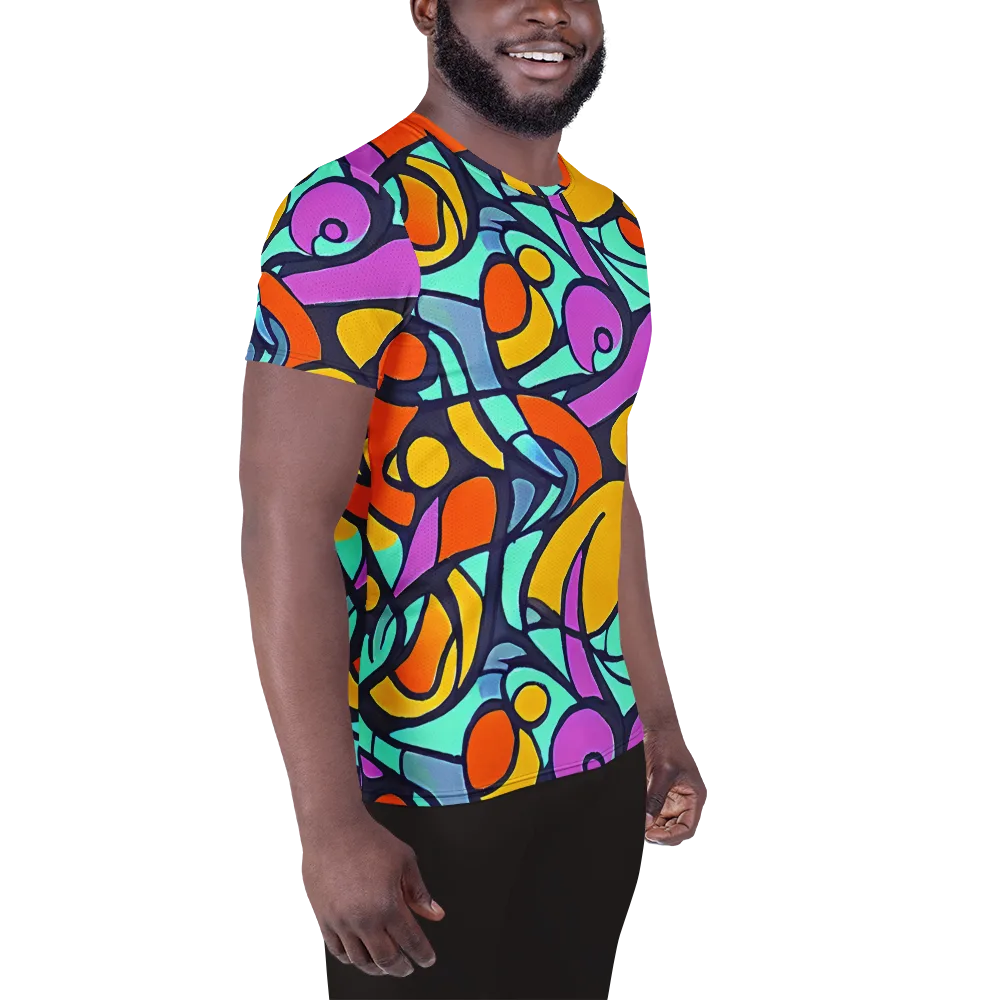 Ultraviolet Pop on Men's Athletic T-Shirt — Right