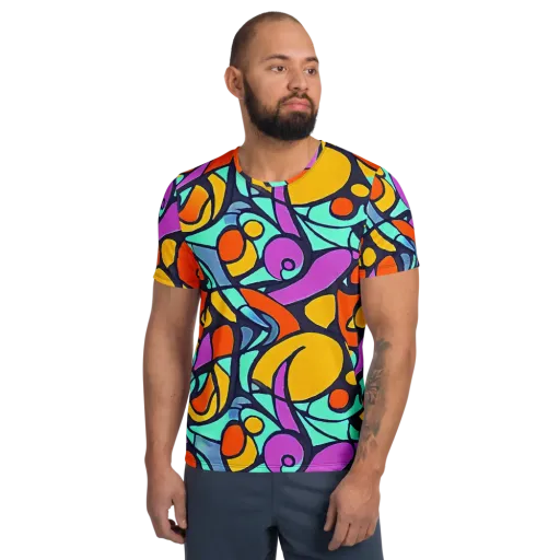 Ultraviolet Pop on a Men's Athletic T-Shirt