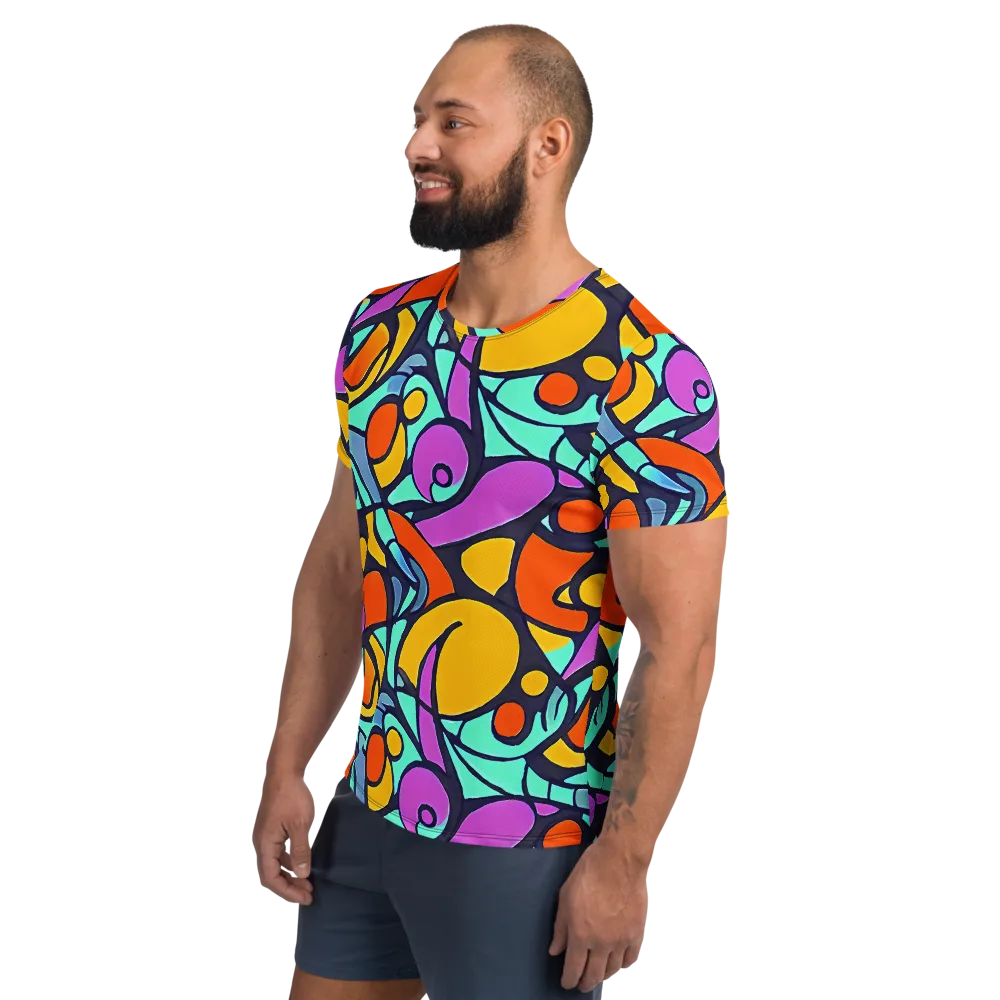 Ultraviolet Pop on Men's Athletic T-Shirt — Left
