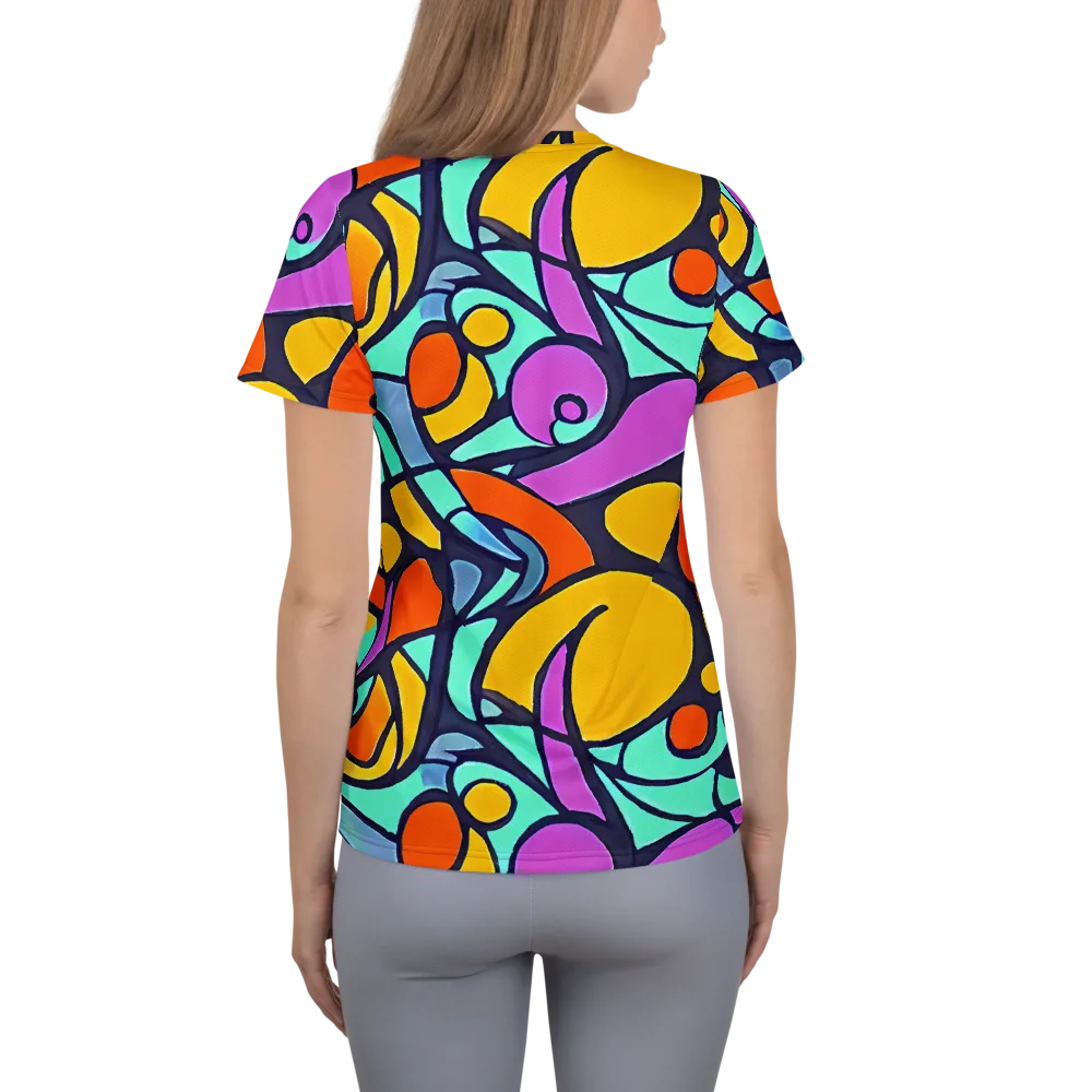 Ultraviolet Pop on Women's Athletic T-Shirt — Back