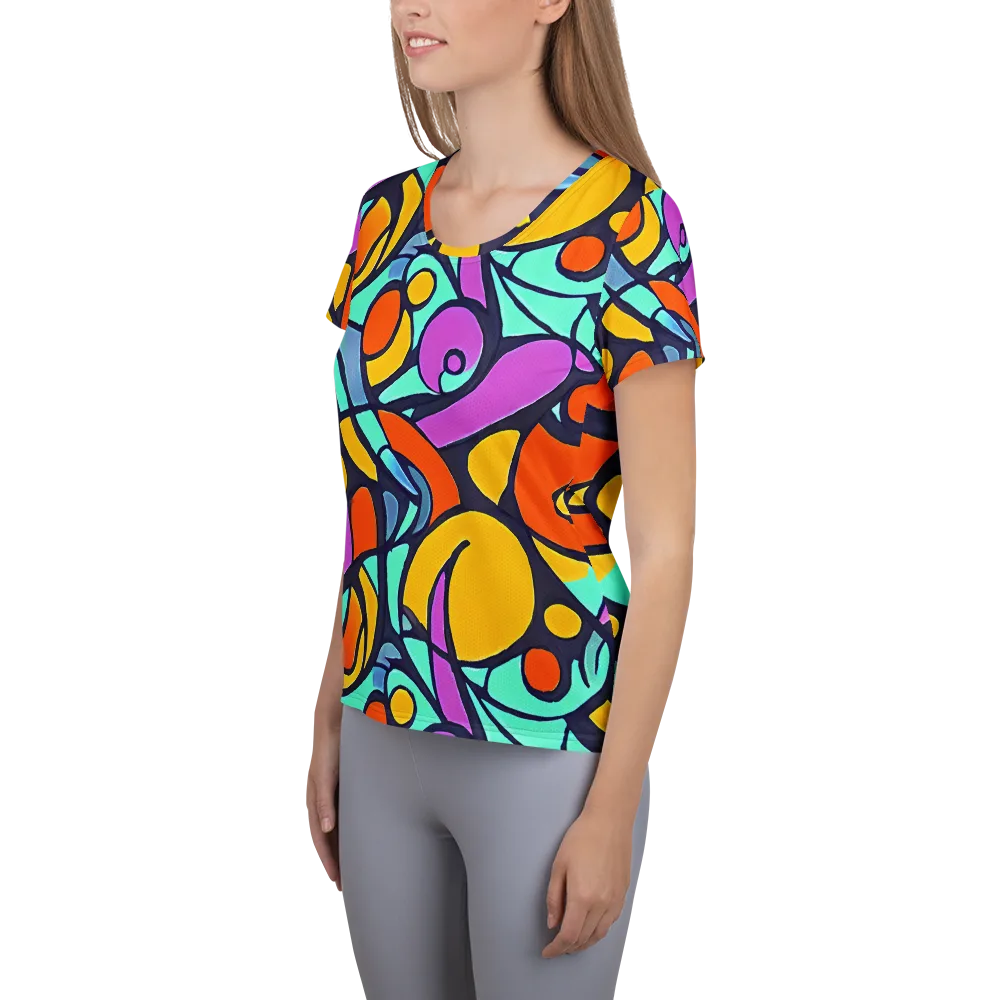 Ultraviolet Pop on Women's Athletic T-Shirt — Left