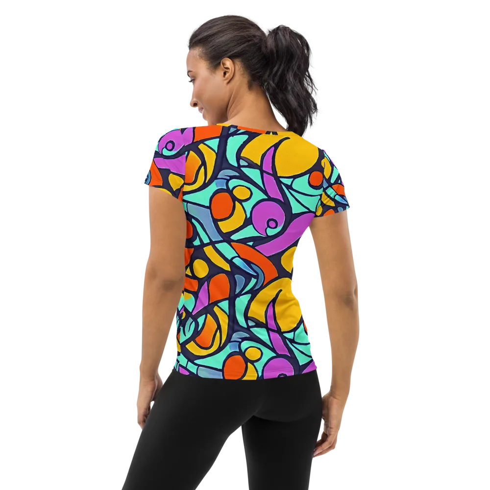 Ultraviolet Pop on Women's Athletic T-Shirt — Back