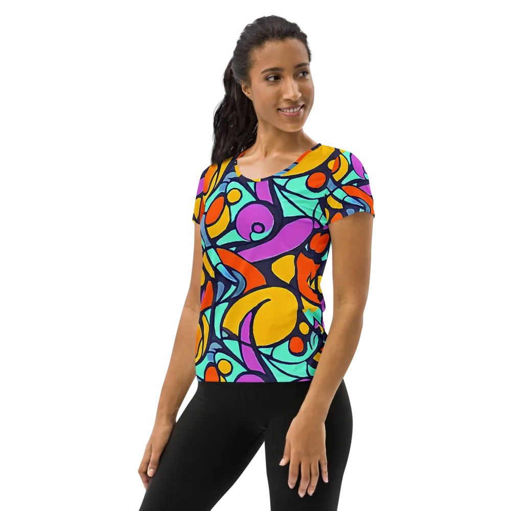 Ultraviolet Pop on Women's Athletic T-Shirt — Left