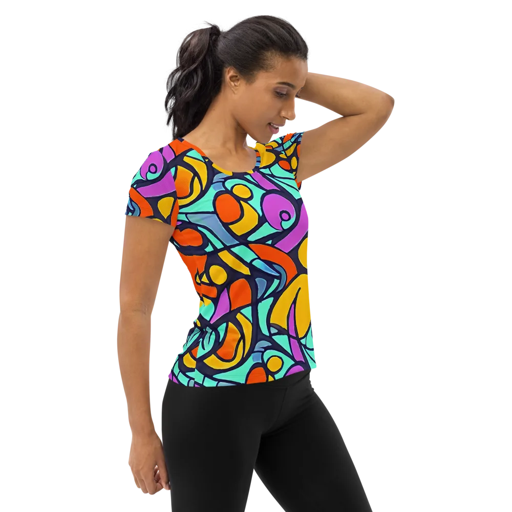 Ultraviolet Pop on Women's Athletic T-Shirt — Right