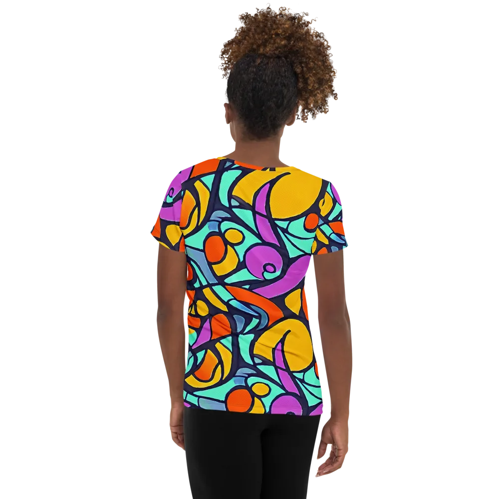Ultraviolet Pop on Women's Athletic T-Shirt — Back