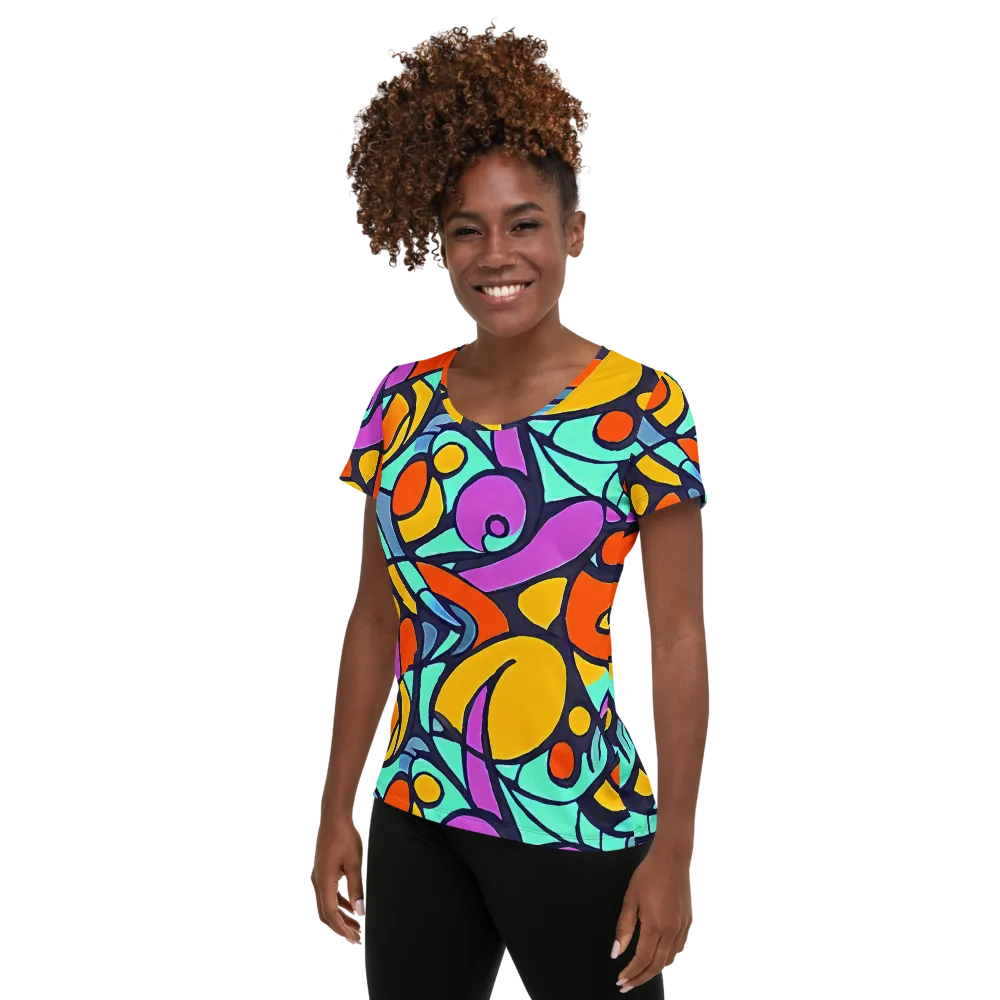 Ultraviolet Pop on Women's Athletic T-Shirt — Left
