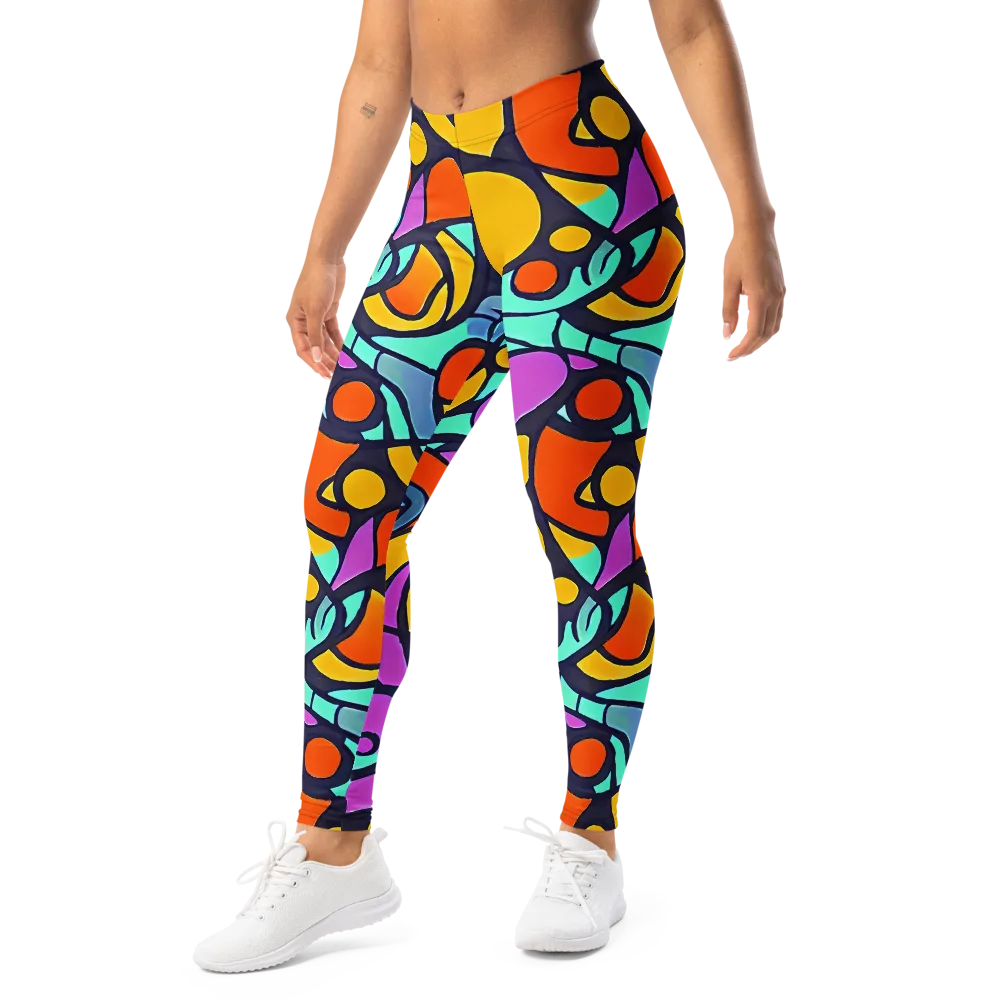 Ultraviolet Pop on Leggings — Left Front