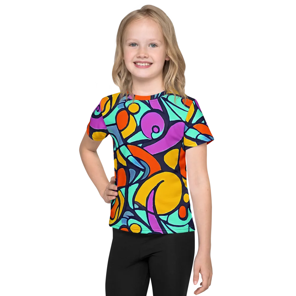 Ultraviolet Pop on Kids Crew Neck T-Shirt — Front