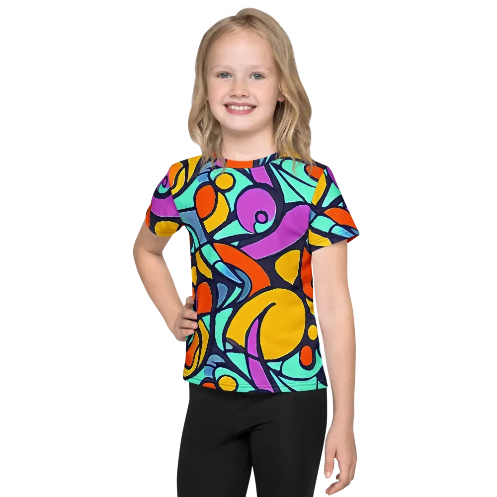 Ultraviolet Pop on Kids Crew Neck T-Shirt — Front