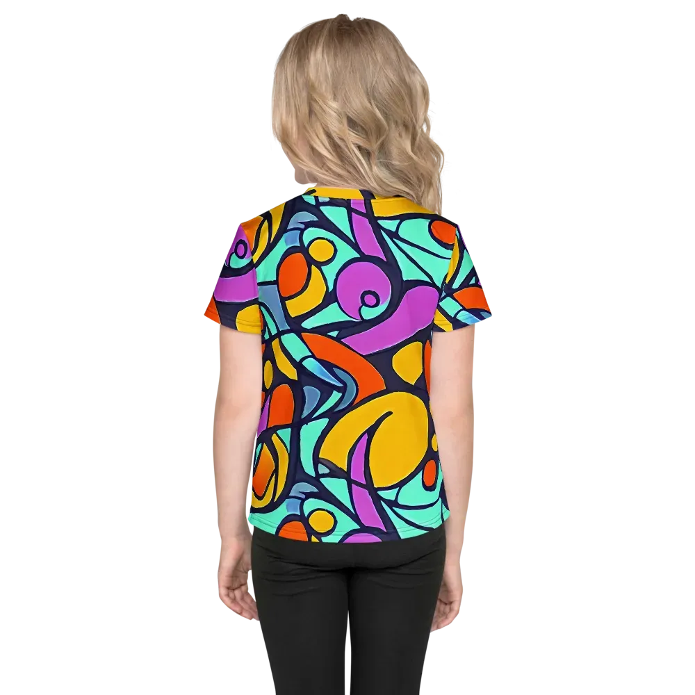 Ultraviolet Pop on Kids Crew Neck T-Shirt — Back