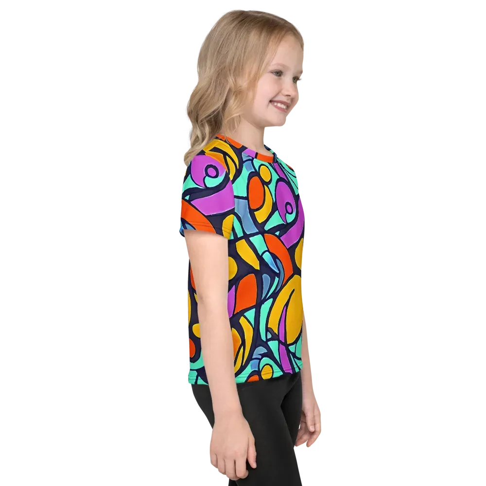 Ultraviolet Pop on Kids Crew Neck T-Shirt — Right