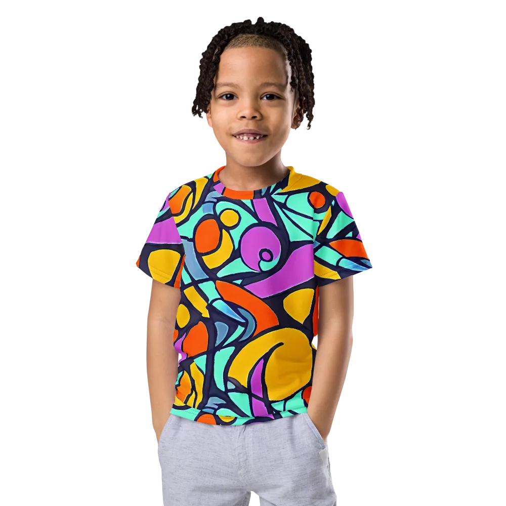 Ultraviolet Pop on Kids Crew Neck T-Shirt — Front