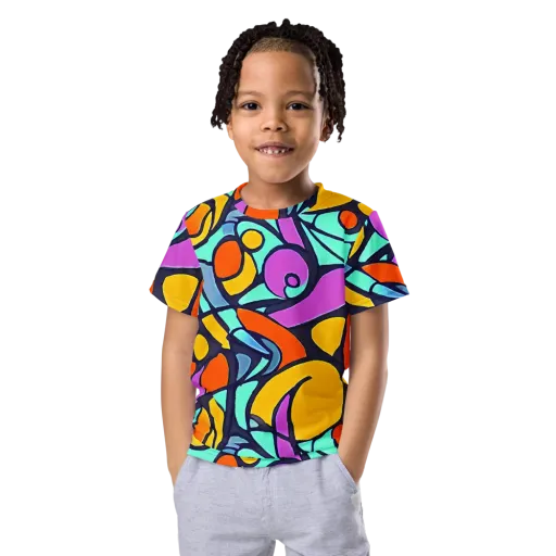 Ultraviolet Pop on a Kids Crew Neck T-Shirt