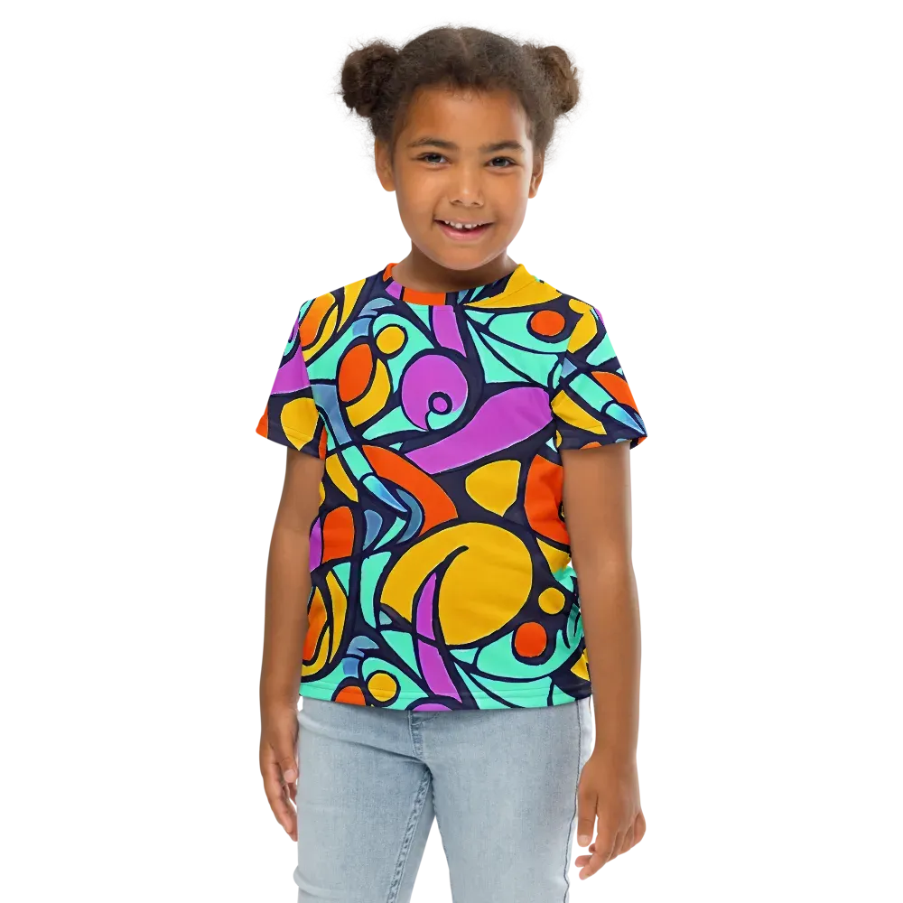 Ultraviolet Pop on Kids Crew Neck T-Shirt — Front