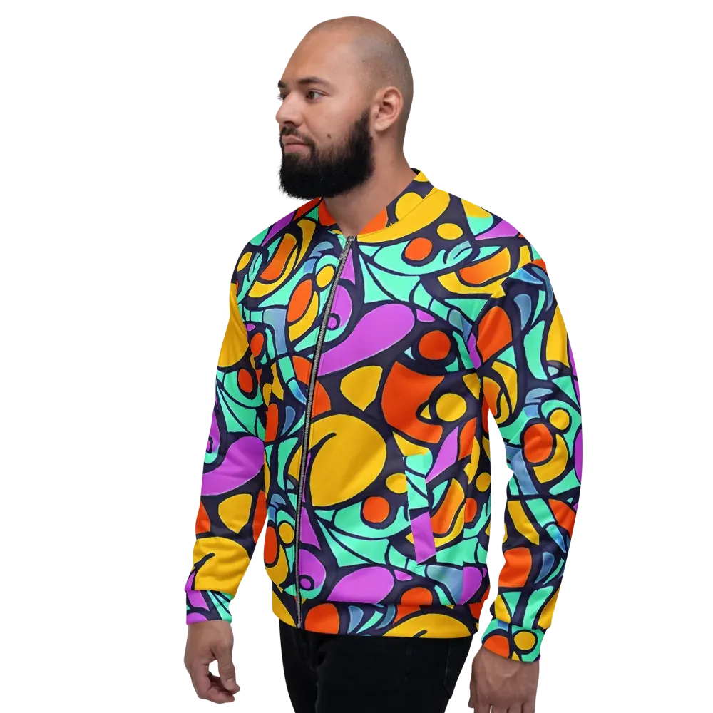 Ultraviolet Pop on Bomber Jacket — Left