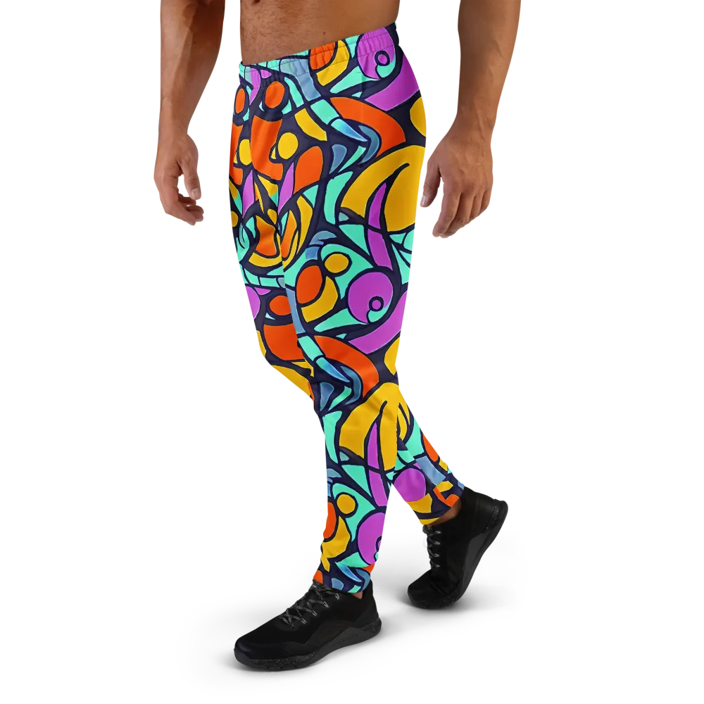 Ultraviolet Pop on Men's Joggers — Left