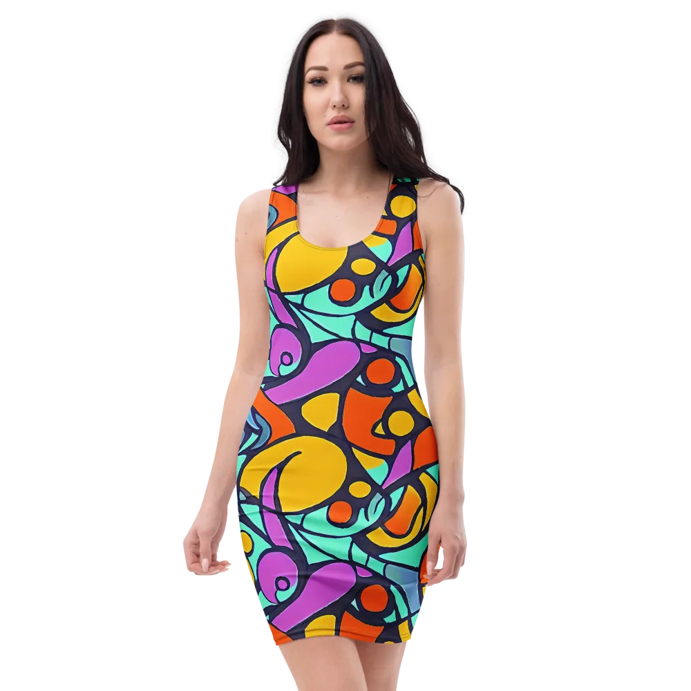 Ultraviolet Pop on Bodycon Dress — Front