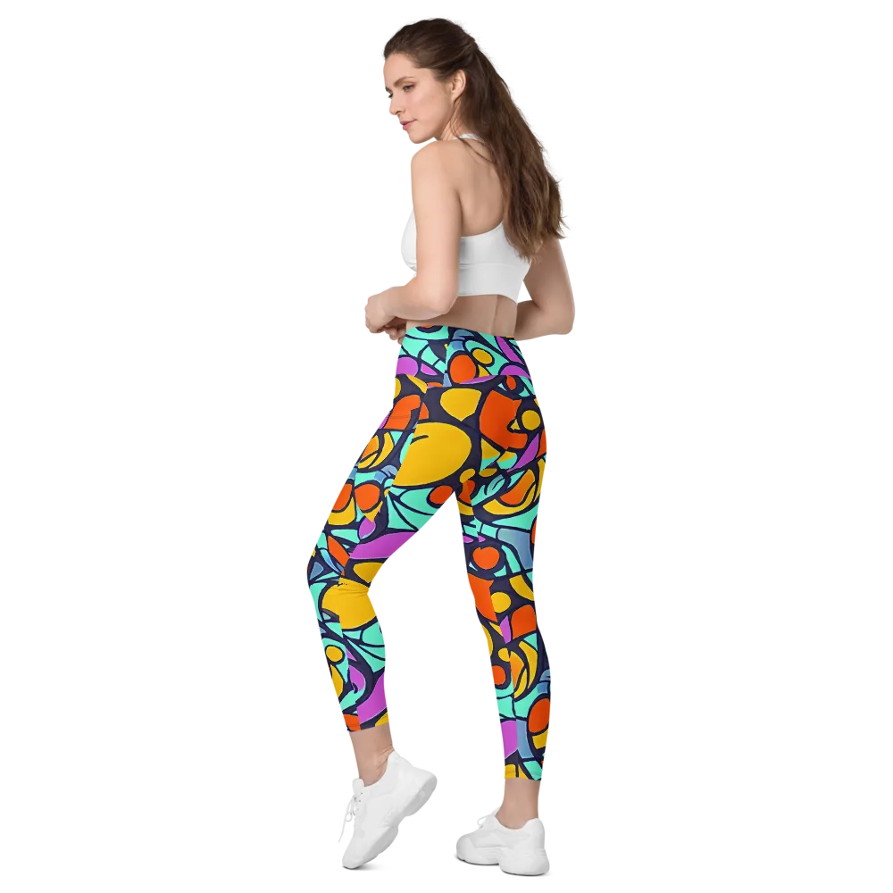 Ultraviolet Pop on Leggings with Pockets — Left Back