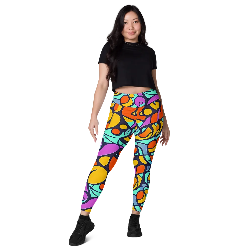 Ultraviolet Pop on Leggings with Pockets — Front