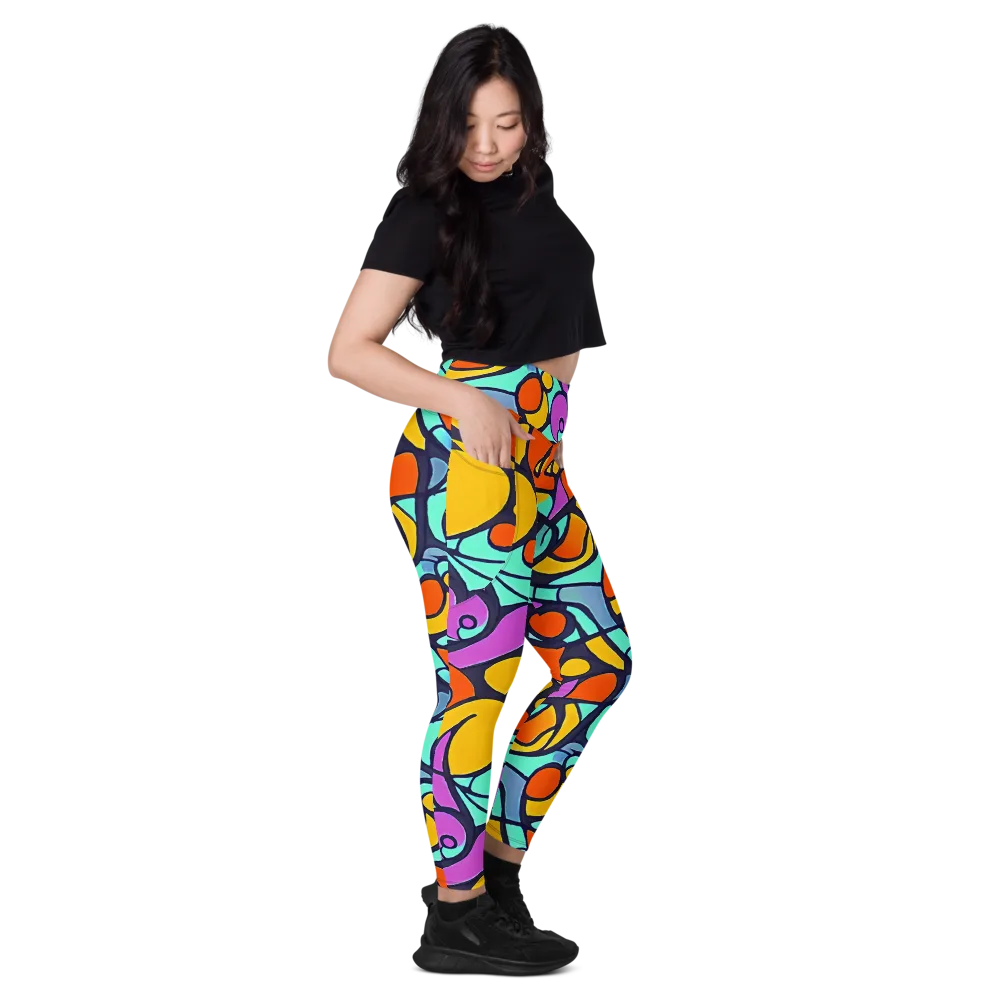 Ultraviolet Pop on Leggings with Pockets — Right
