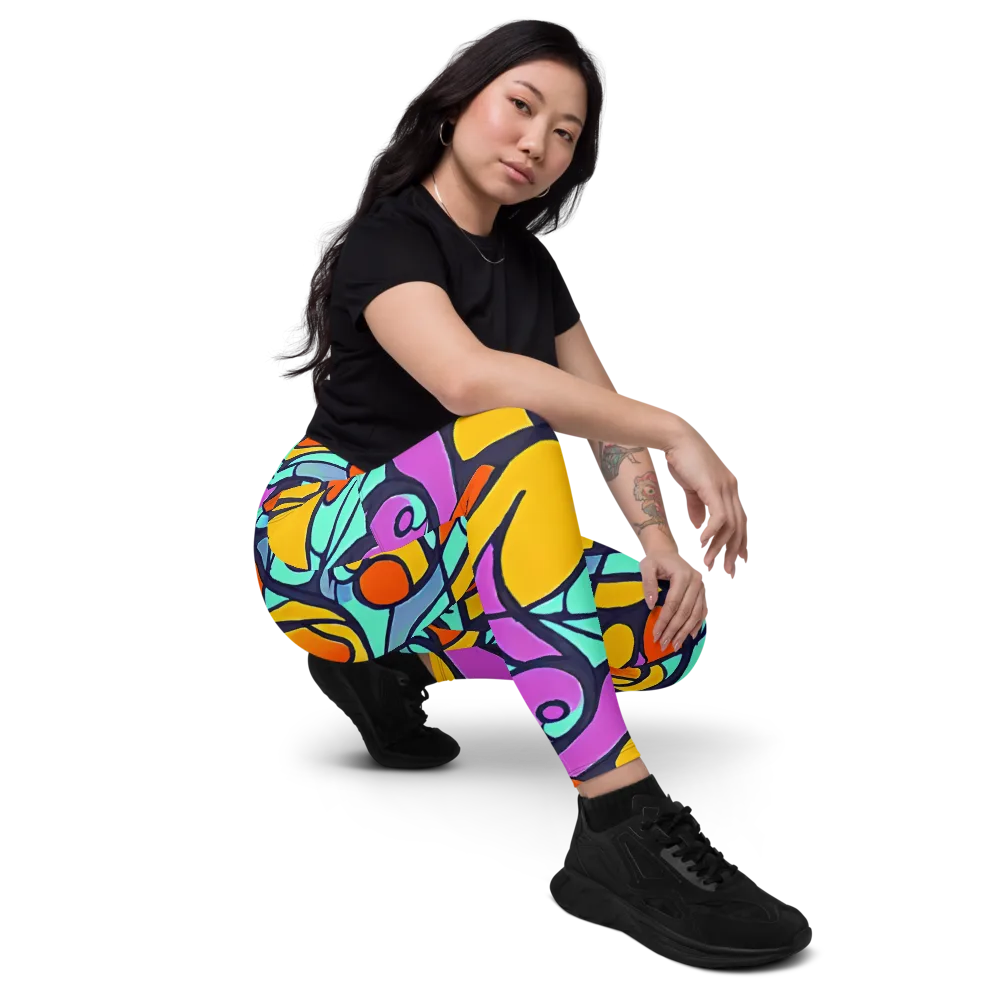 Ultraviolet Pop on Leggings with Pockets — Right Front