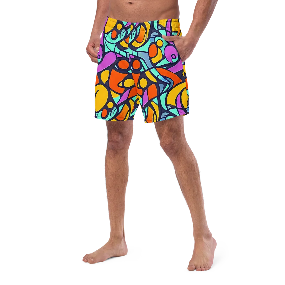 Ultraviolet Pop on Swim Trunks — Left Front