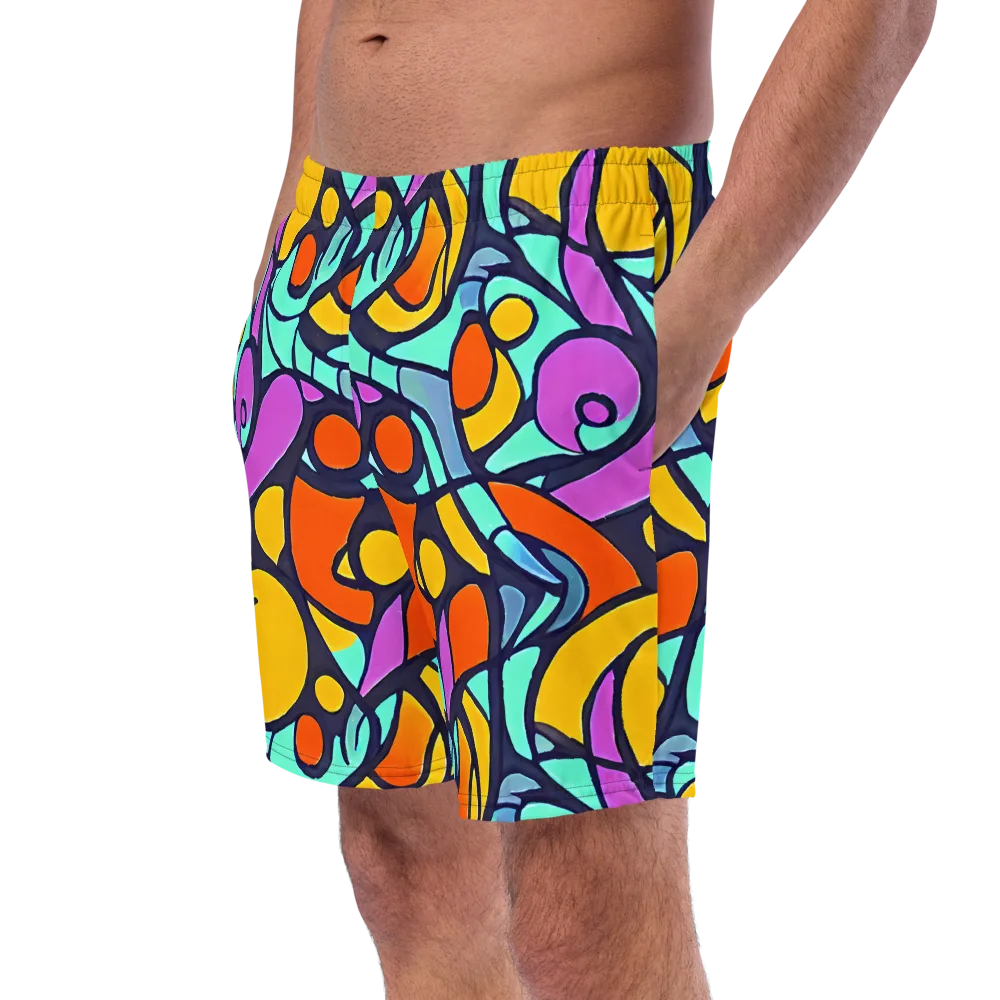 Ultraviolet Pop on Swim Trunks — Left Front