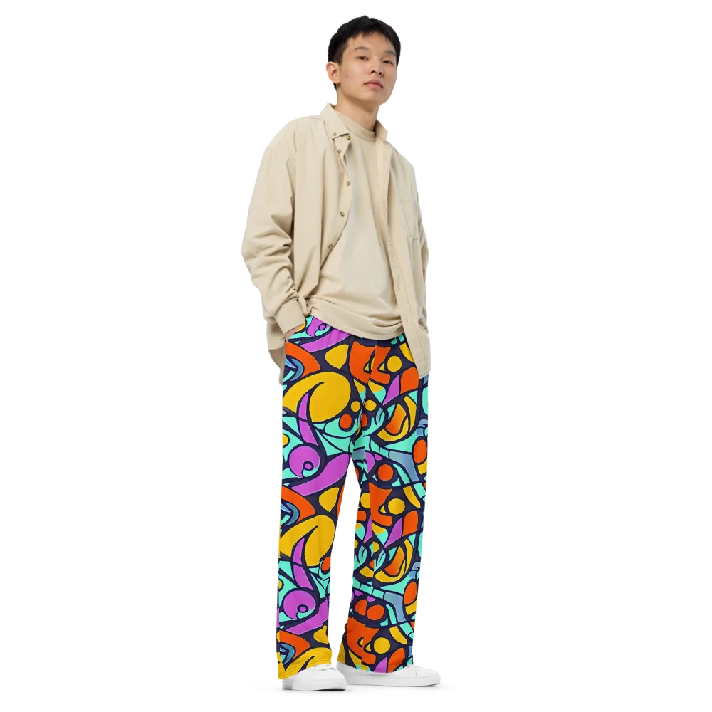 Ultraviolet Pop on Wide-Leg Pants — Right Front